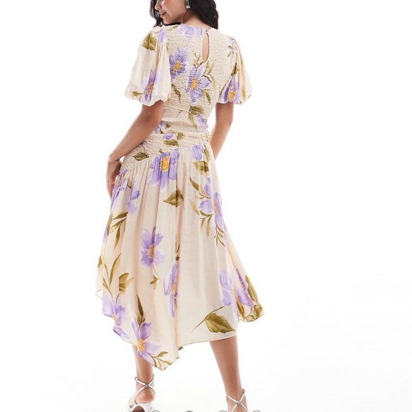 & Other Stories linen blend asymmetric hem midi dress size 8 - Picture 10 of 10